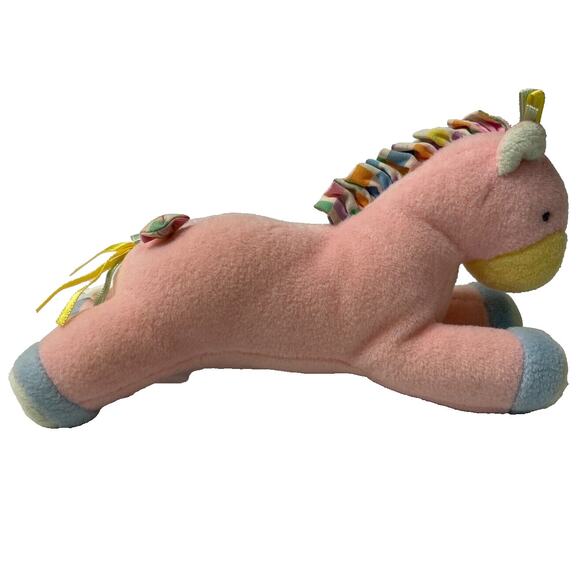 Russ Berrie Pink Unicorn Plush 6.5" Baby Toddler Stuffed Animal Squeaker Toy - Picture 3 of 14